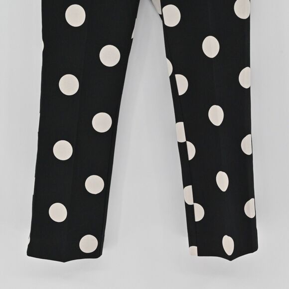 ANTHROPOLOGIE‎ Pants Womens Sz 2 Black Polka Dot The Essential Skinny Kick Flare - Picture 3 of 14